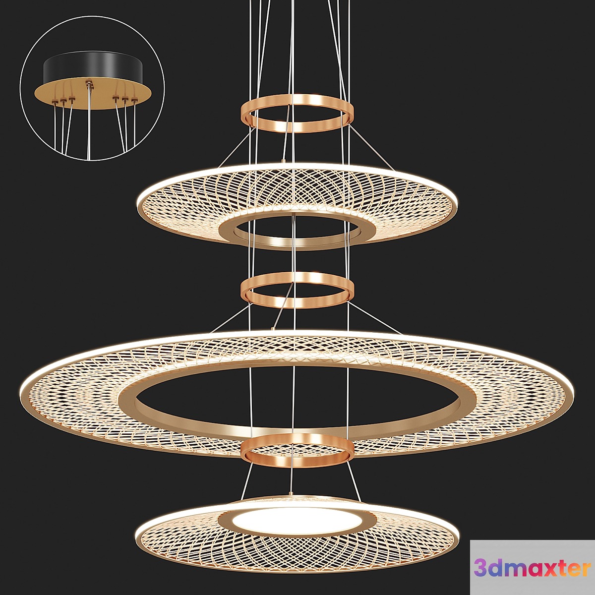 Cercles Celestes Chandelier 3D Max