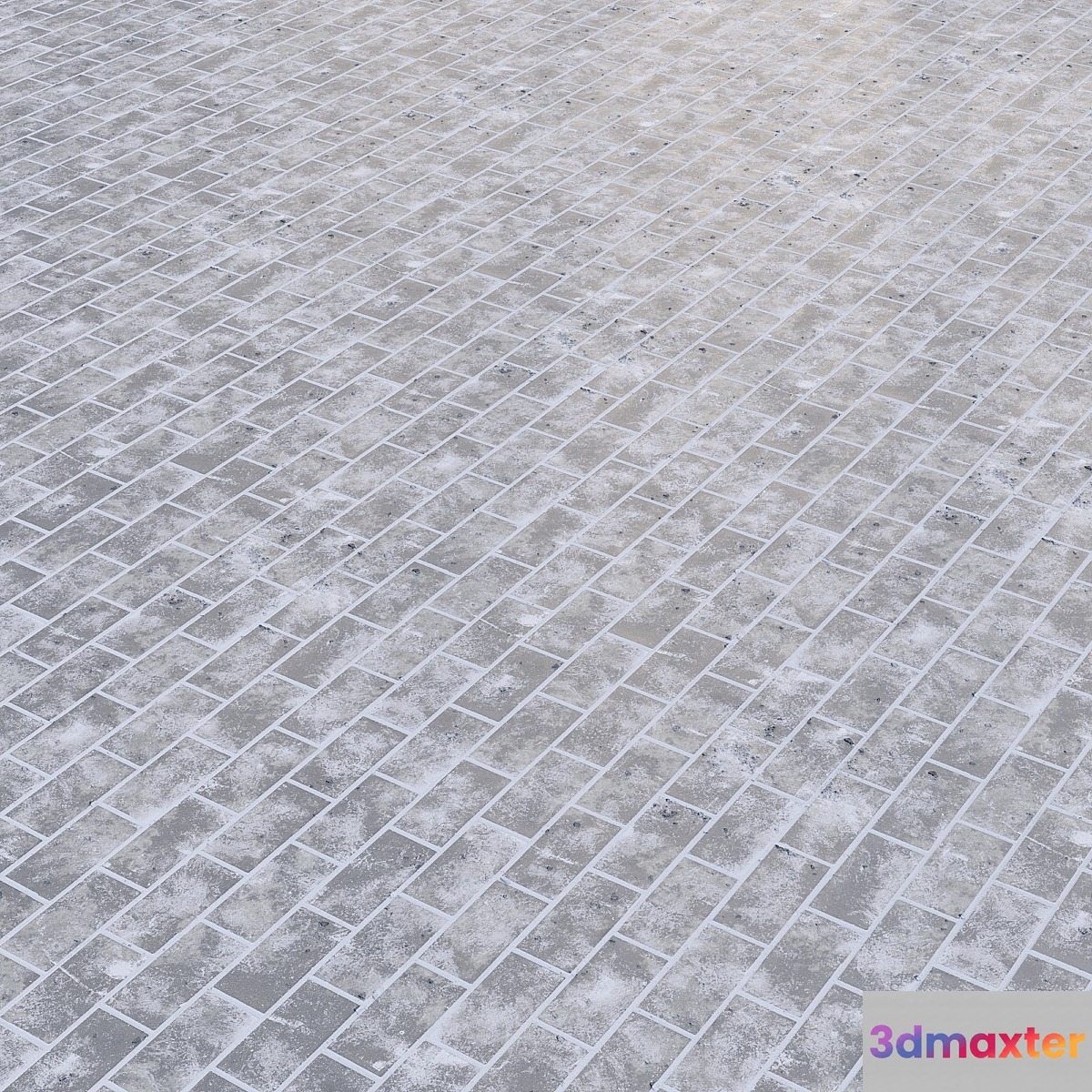 Texture of snow-covered paving stones 3D Max