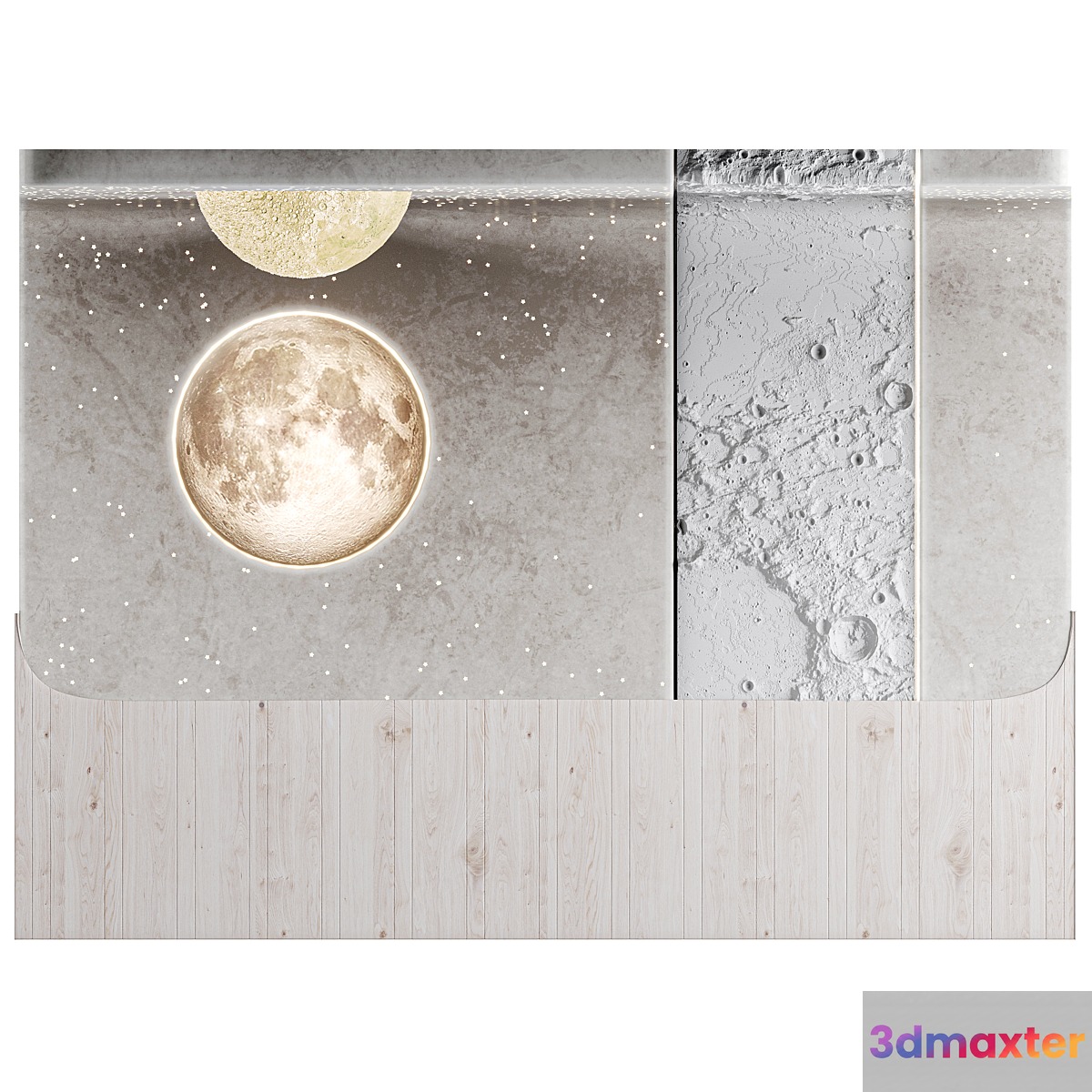 Moon headboard 3D Max