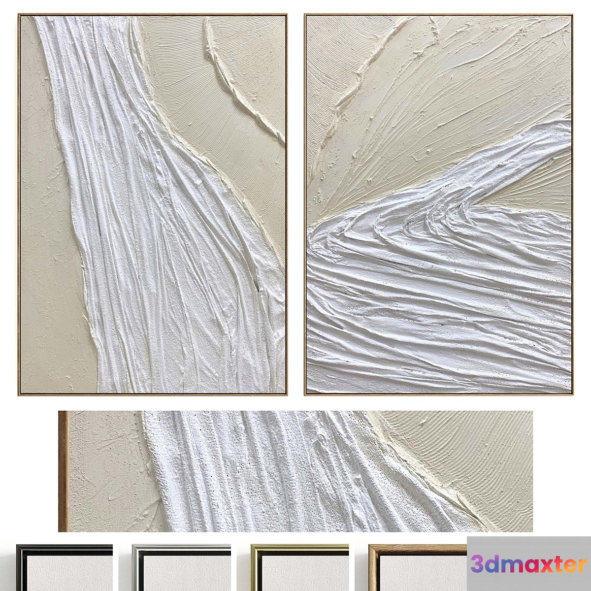 Plaster Two Photo Frame D-620 3D Max