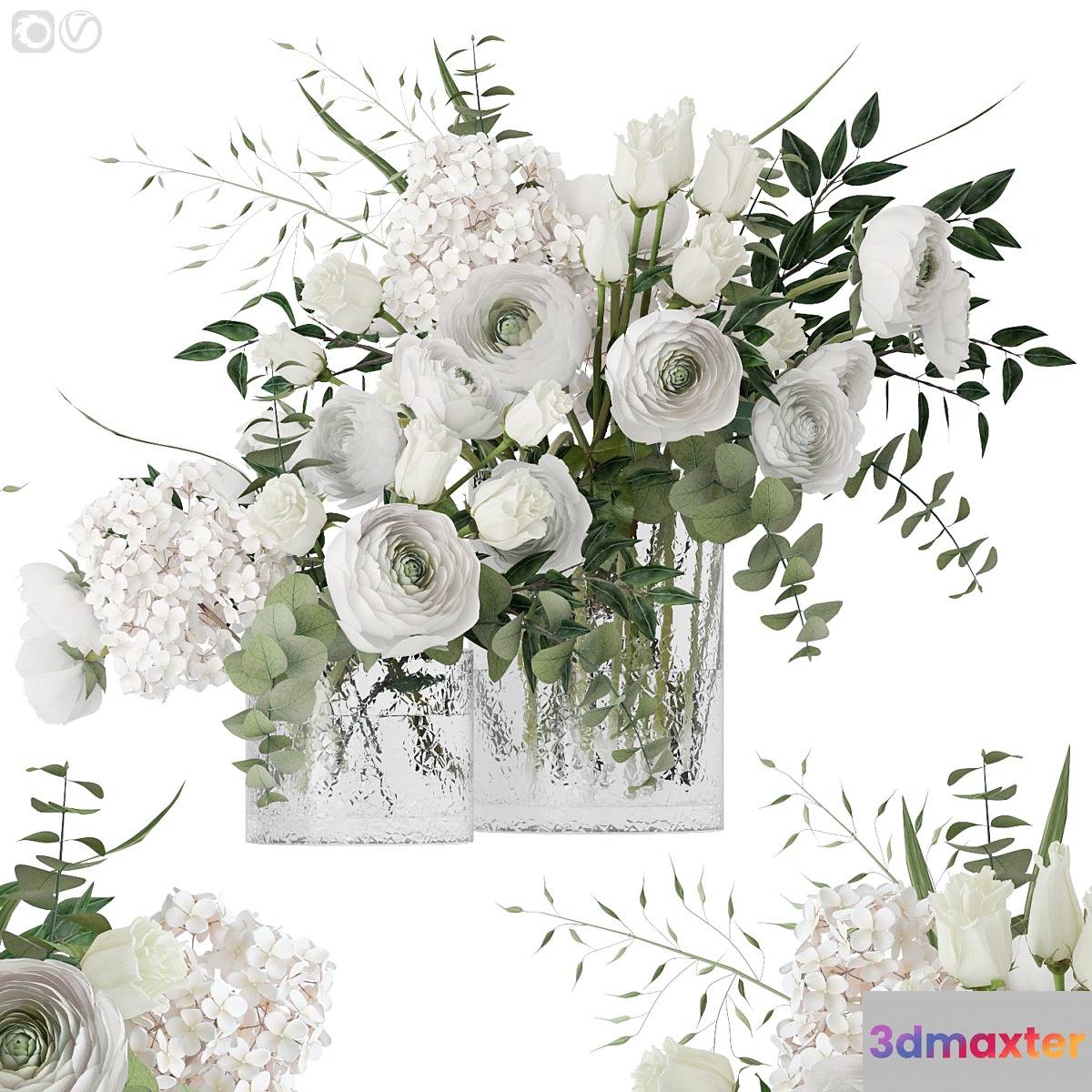 Flower composition - 01 3D Max