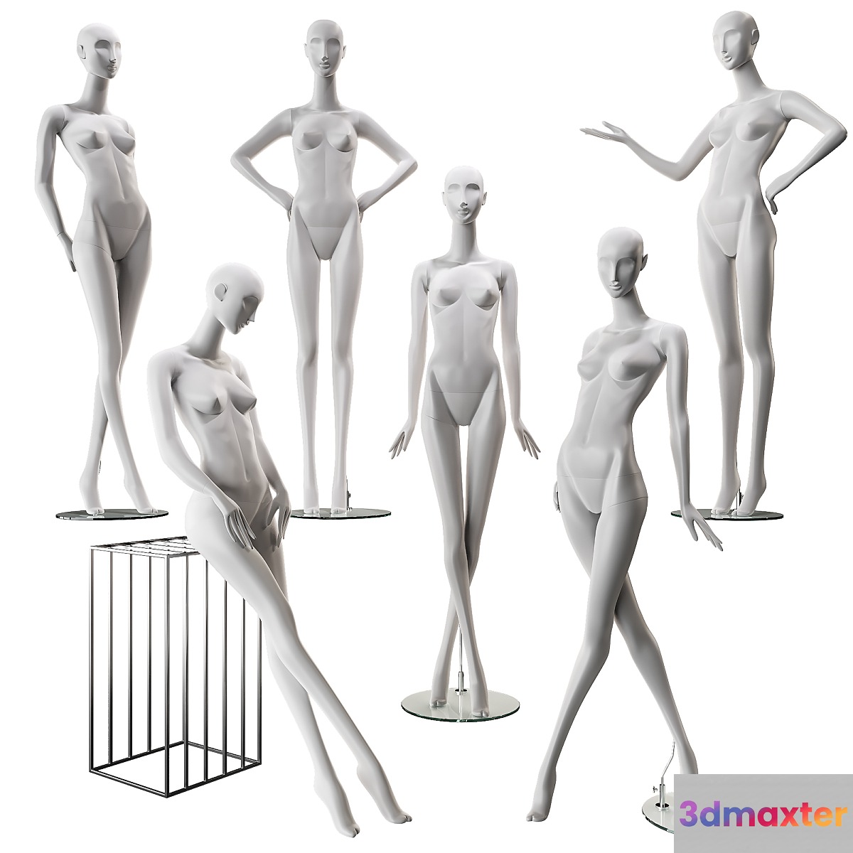 Female mannequins stylized Juno 3D Max
