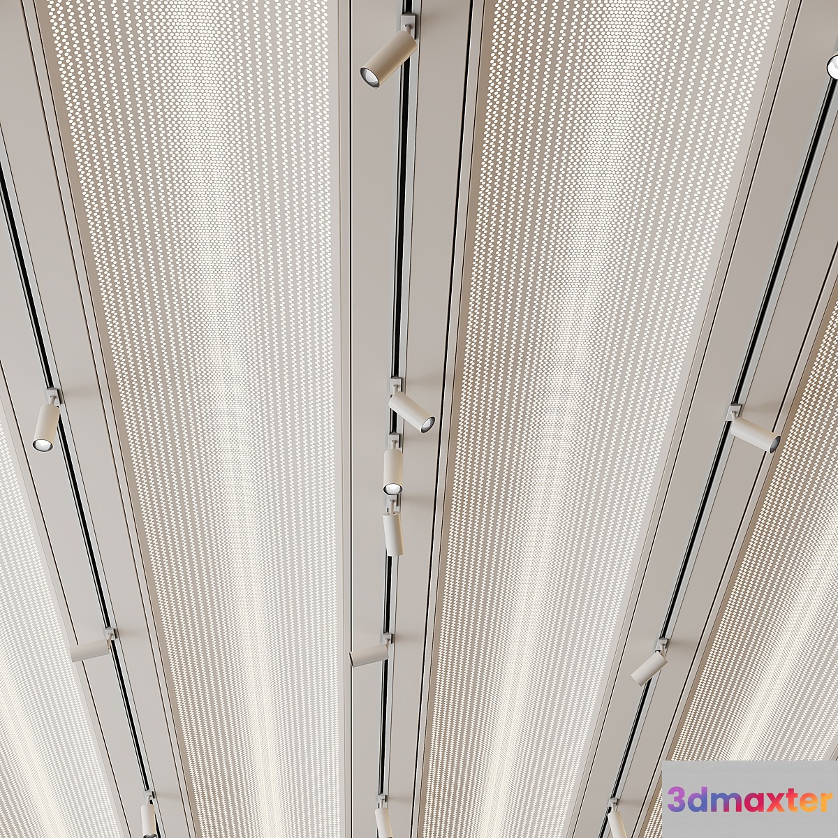 Metal Ceiling Design with lighting 3D Max