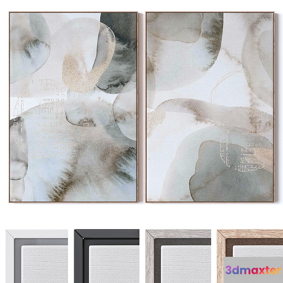 Set of large wall paintings 2996 - No.2 3D Max