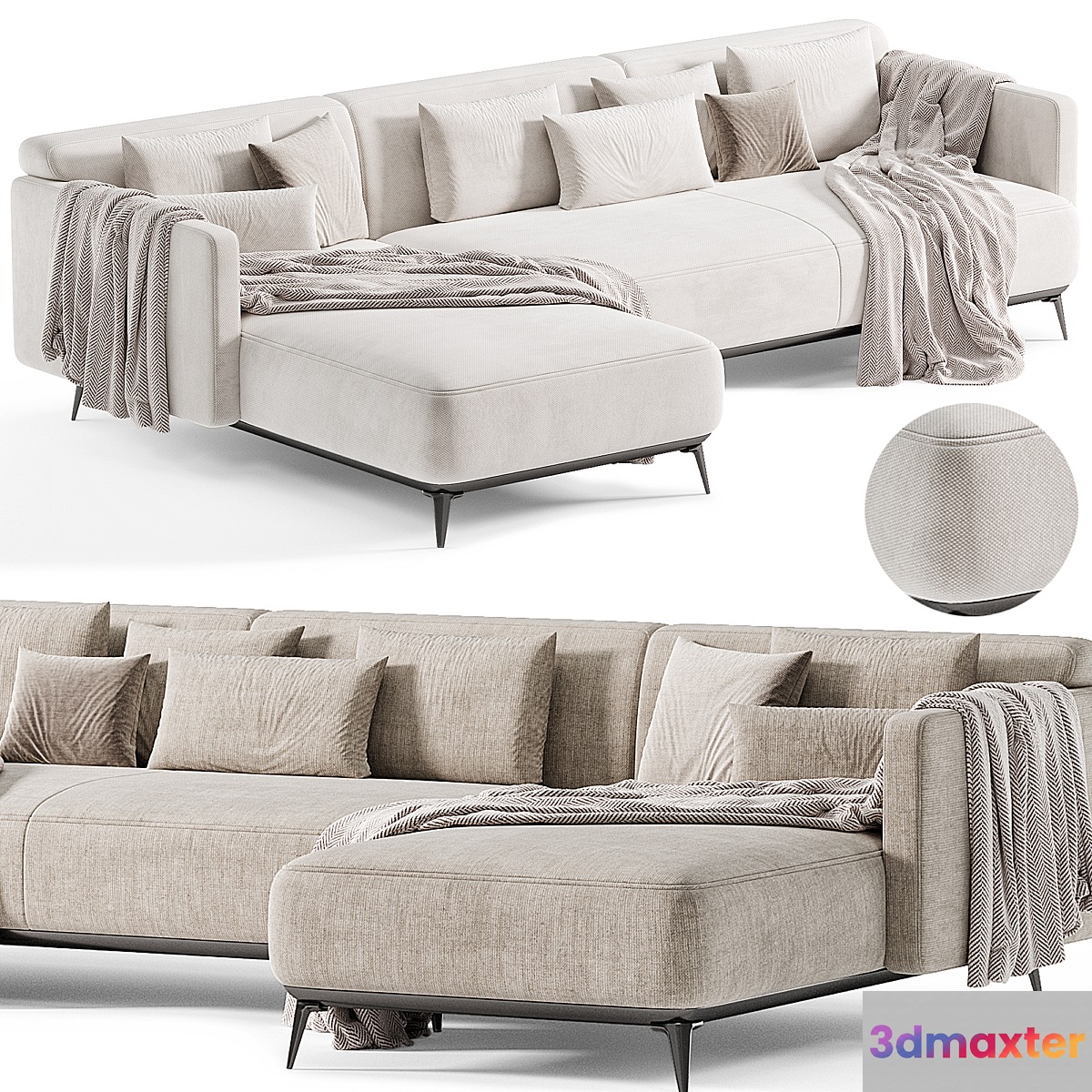 SOFA MODENA WITH RECREATION MODULE By Boconcept 3D Max