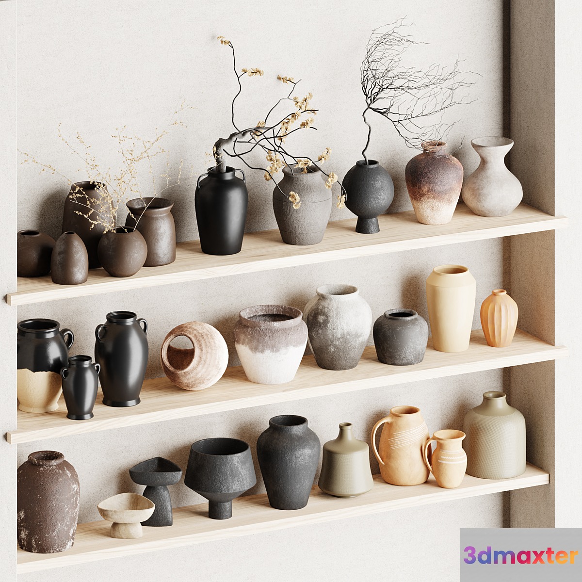 Set of decorative vases_002 - No.2 3D Max