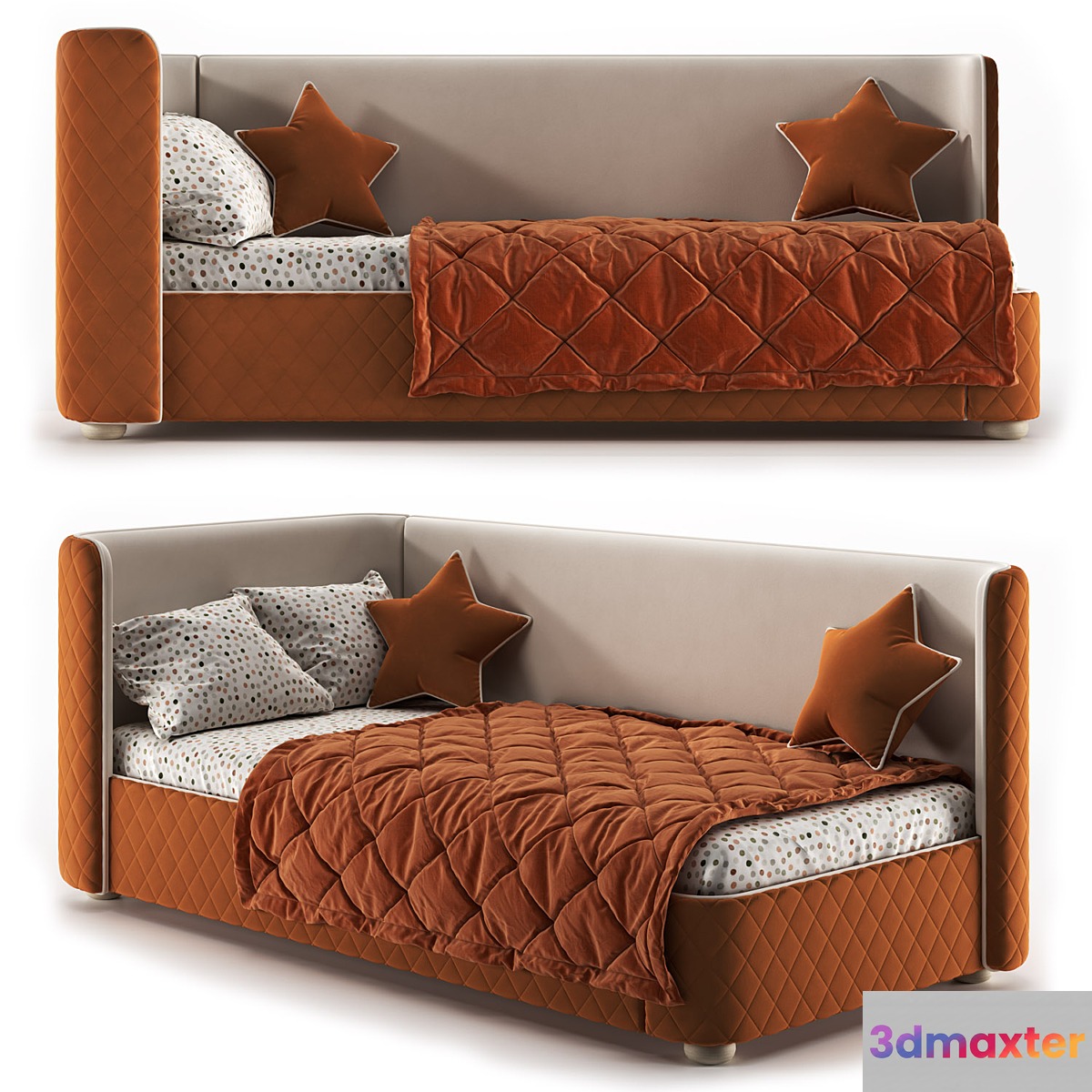 Children's bed Matelasse-07 Cognac 3D Max