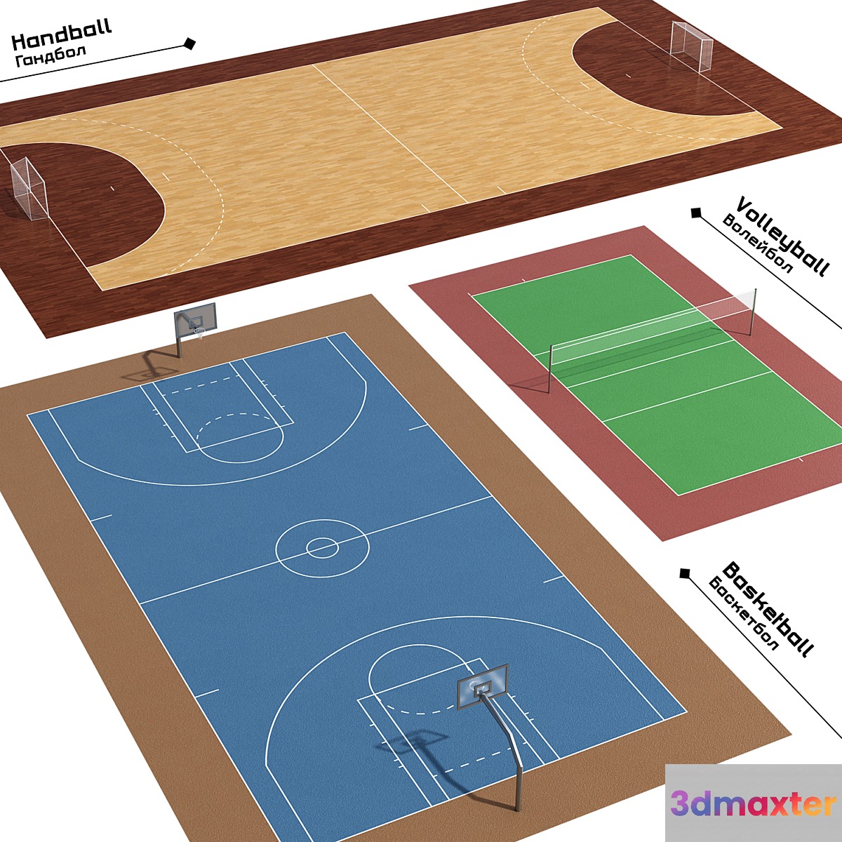 Handball _ Basketball _ Volleyball 3D Max
