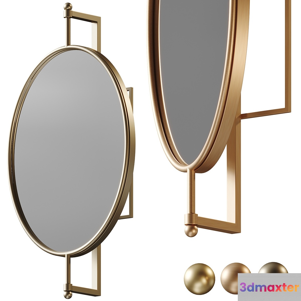 Oval Wall Mirror by Everly Quinn 3D Max