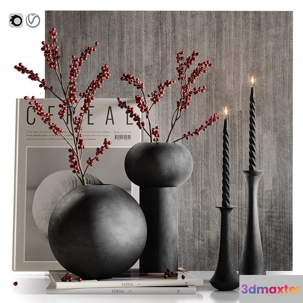 Decor set 38 Ilex 3D Max