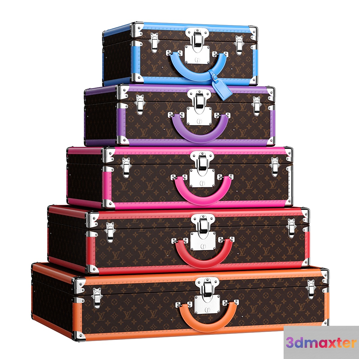 Suitcases Bisten Macassar Multicolore (Louis Vuitton) 3D Max
