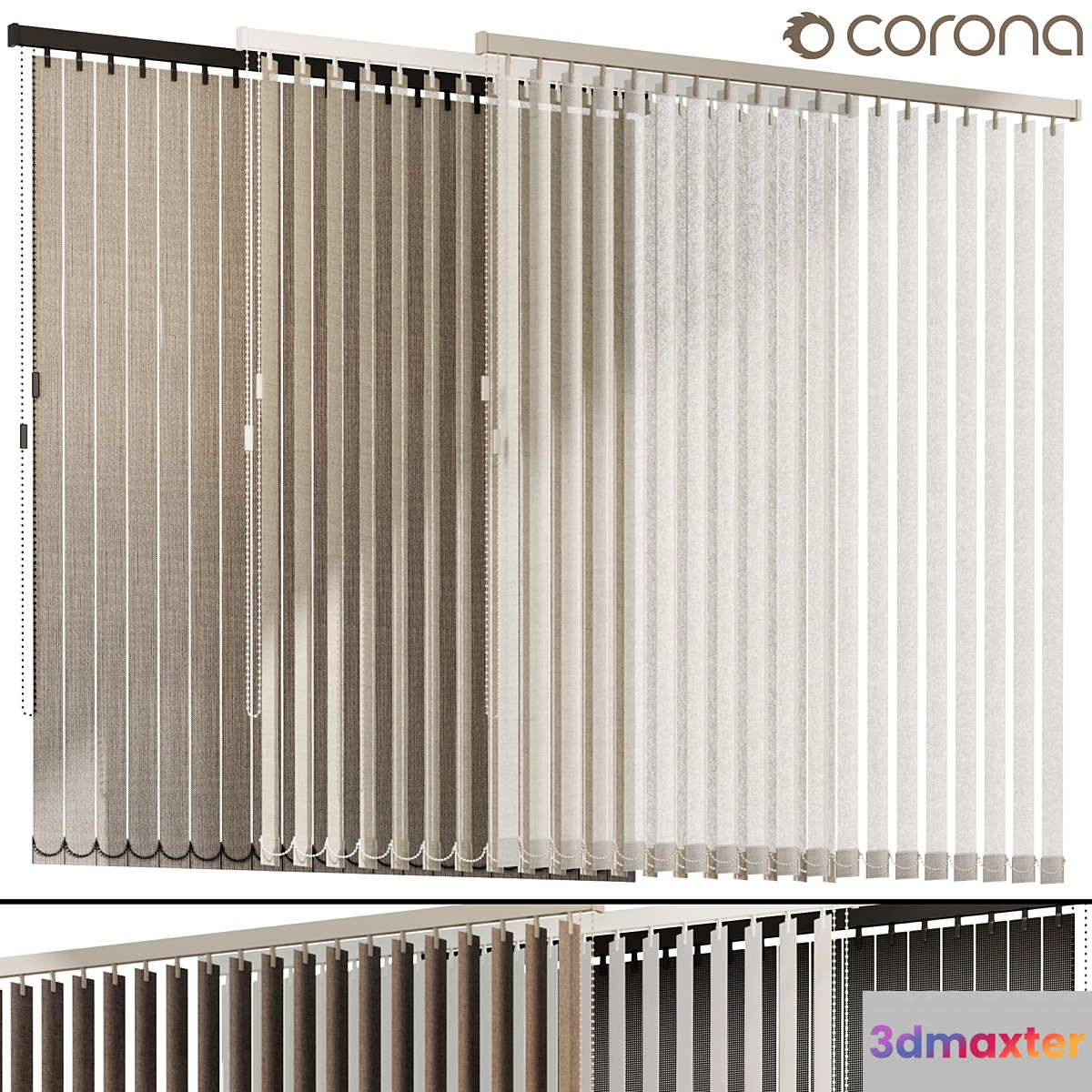 Roller blinds Vertical Roller blinds 3D Max
