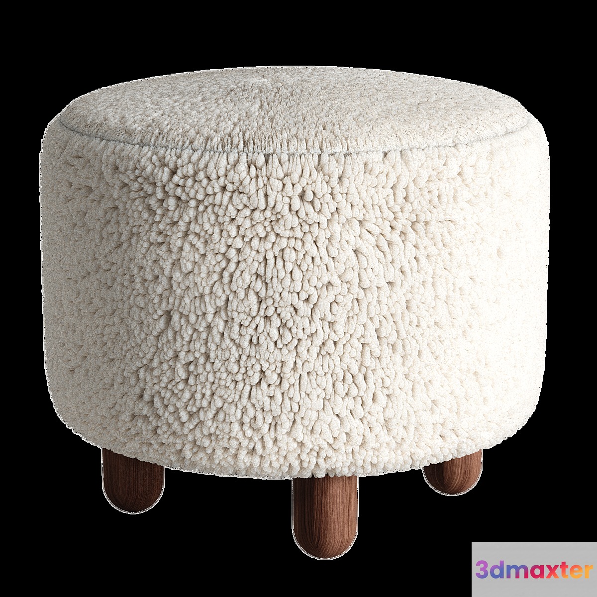 Raley Upholstered Ottoman by Pottery Barn 3D Max