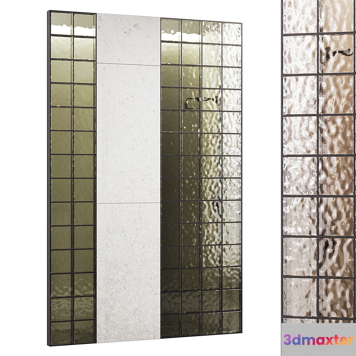 Glass Block Wall 01 3D Max