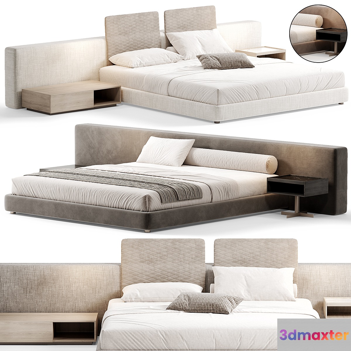 Yang Bed Rodolfo Dordoni By minotti 3D Max