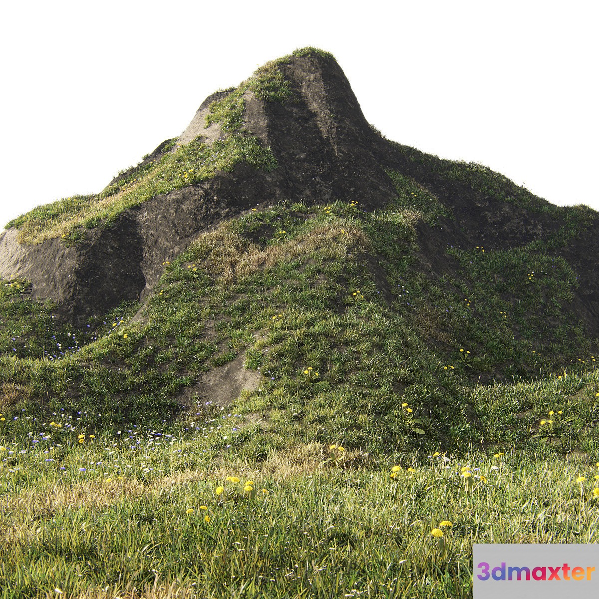 Grass for mountainous terrain 3D Max