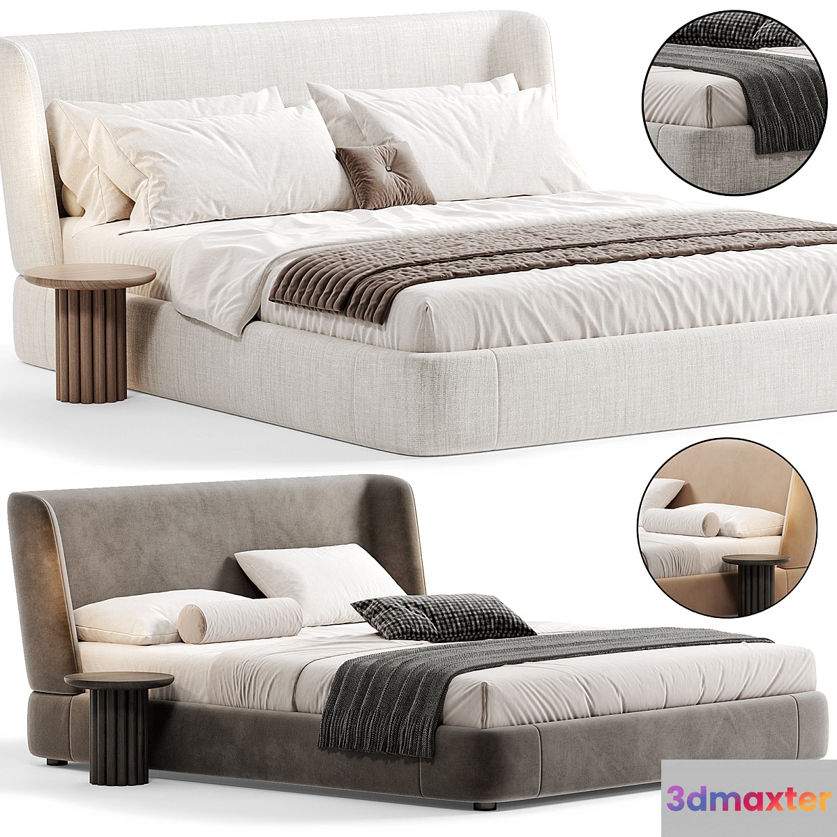Reeves Bed By Minotti 3D Max