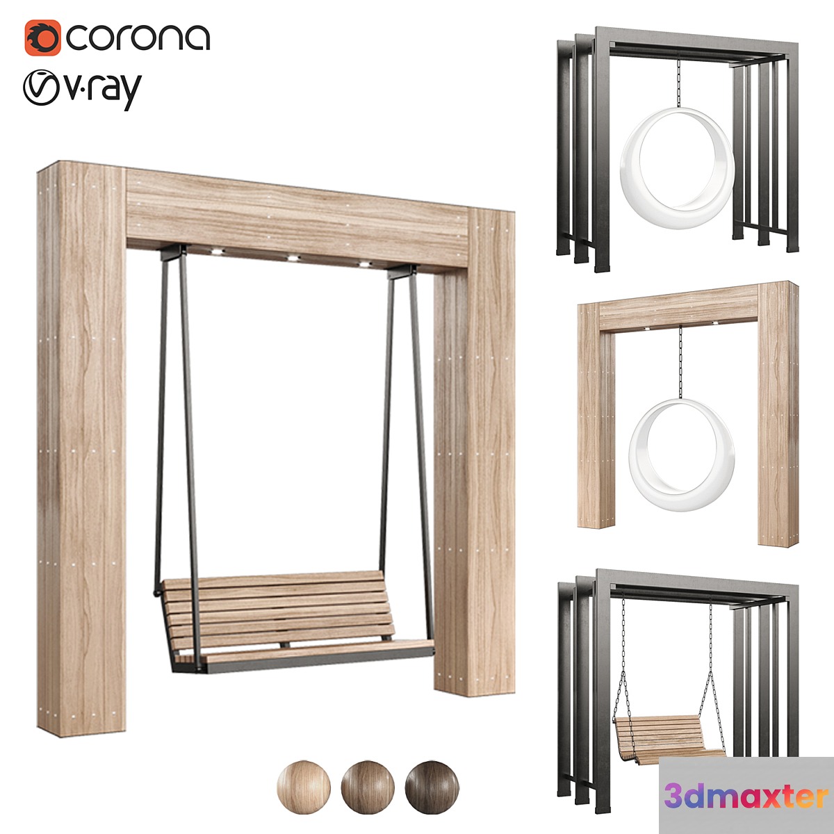 Swing set with canopy 3D Max