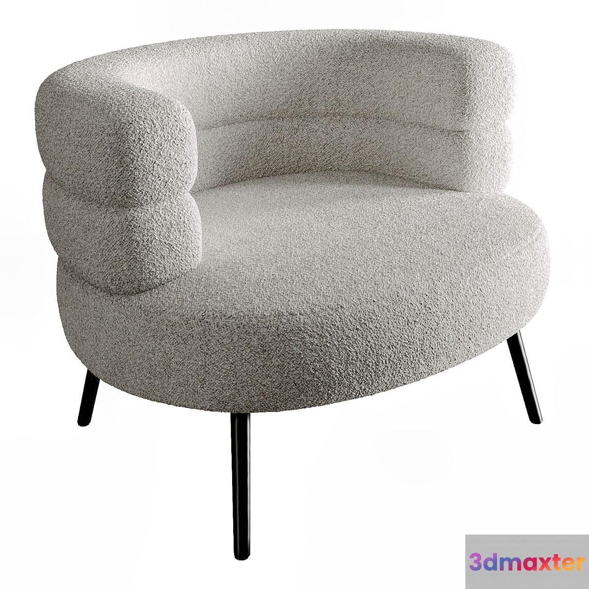 Boyle White Boucle Armchair - No.2 3D Max