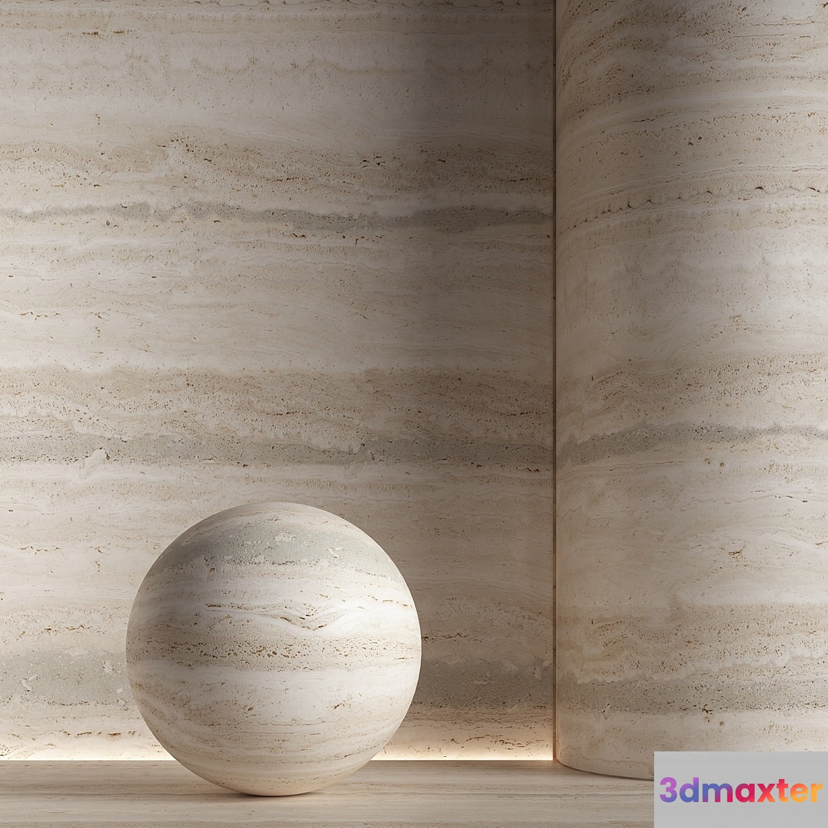 Stone material travertine. 41 pbr seamless 3D Max