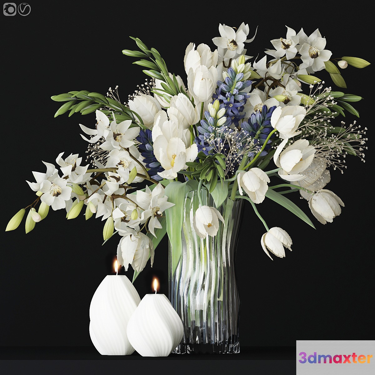 Flower composition - 03 3D Max