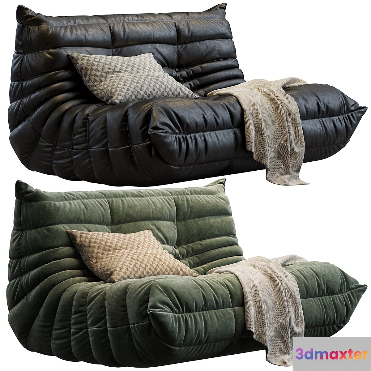 Modular sofa Togo Loveseat from Ligne Roset 3D Max