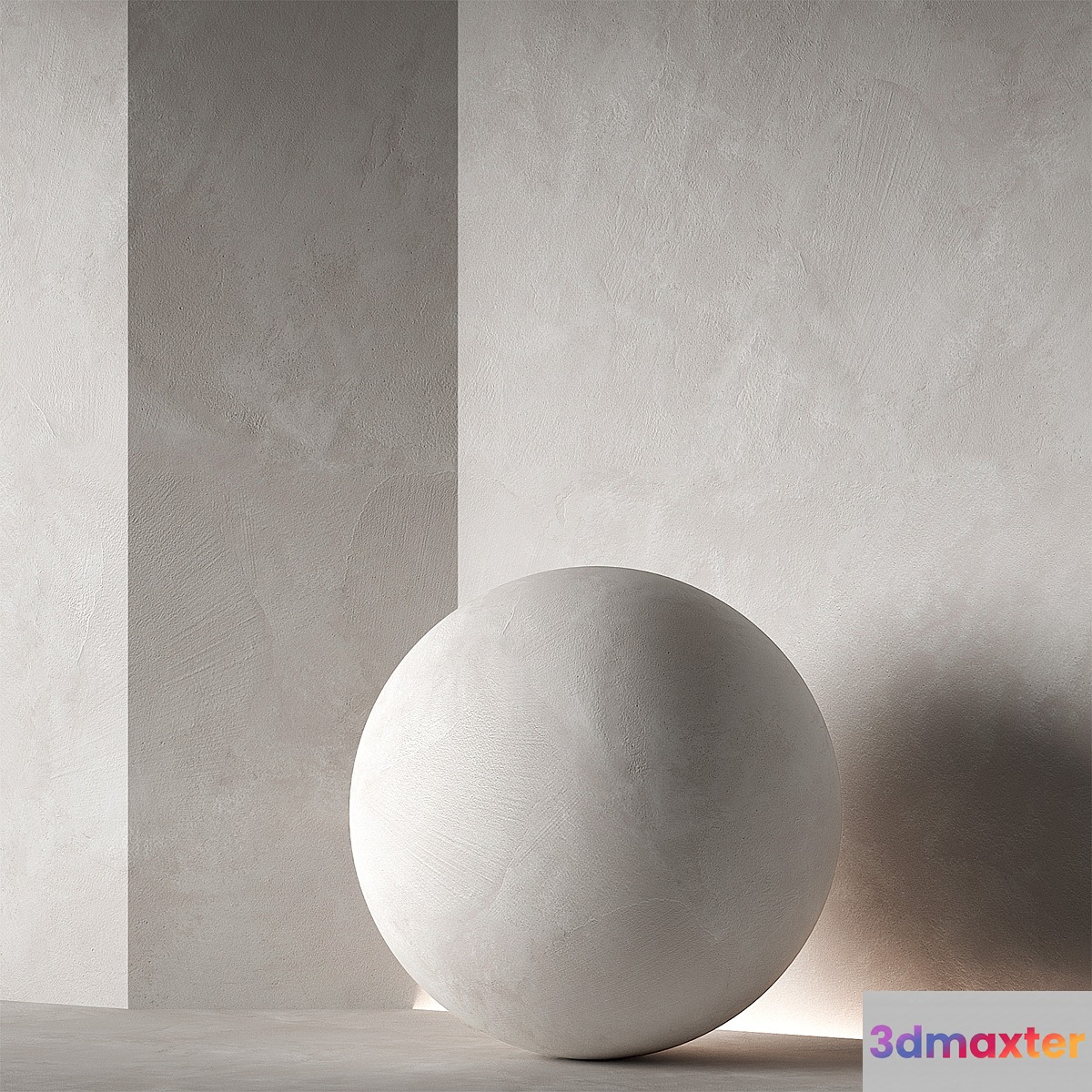 Decorative plaster material. Beige white. Seamless 4K. 3D Max