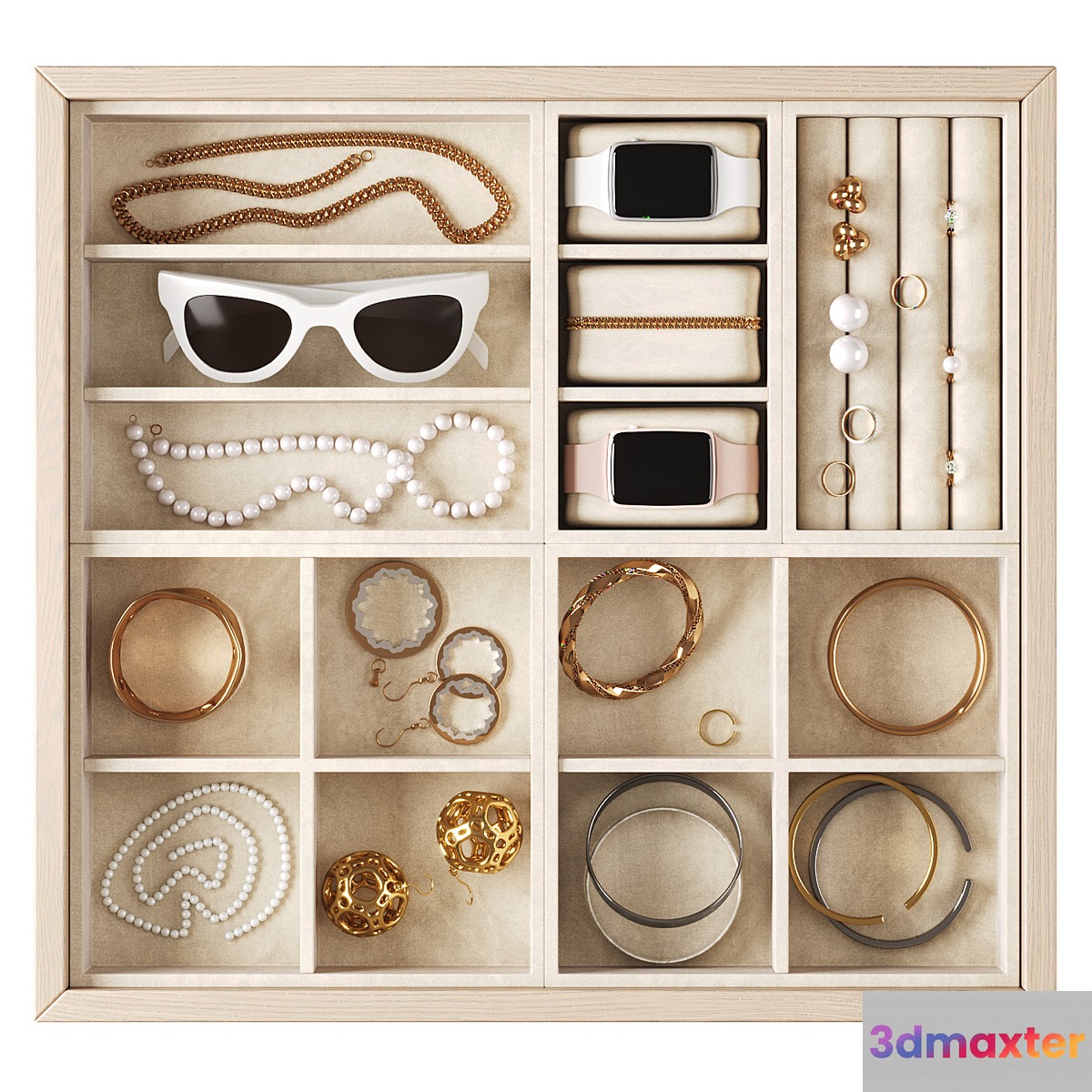 Jewelry box_organizer with jewelry 3D Max