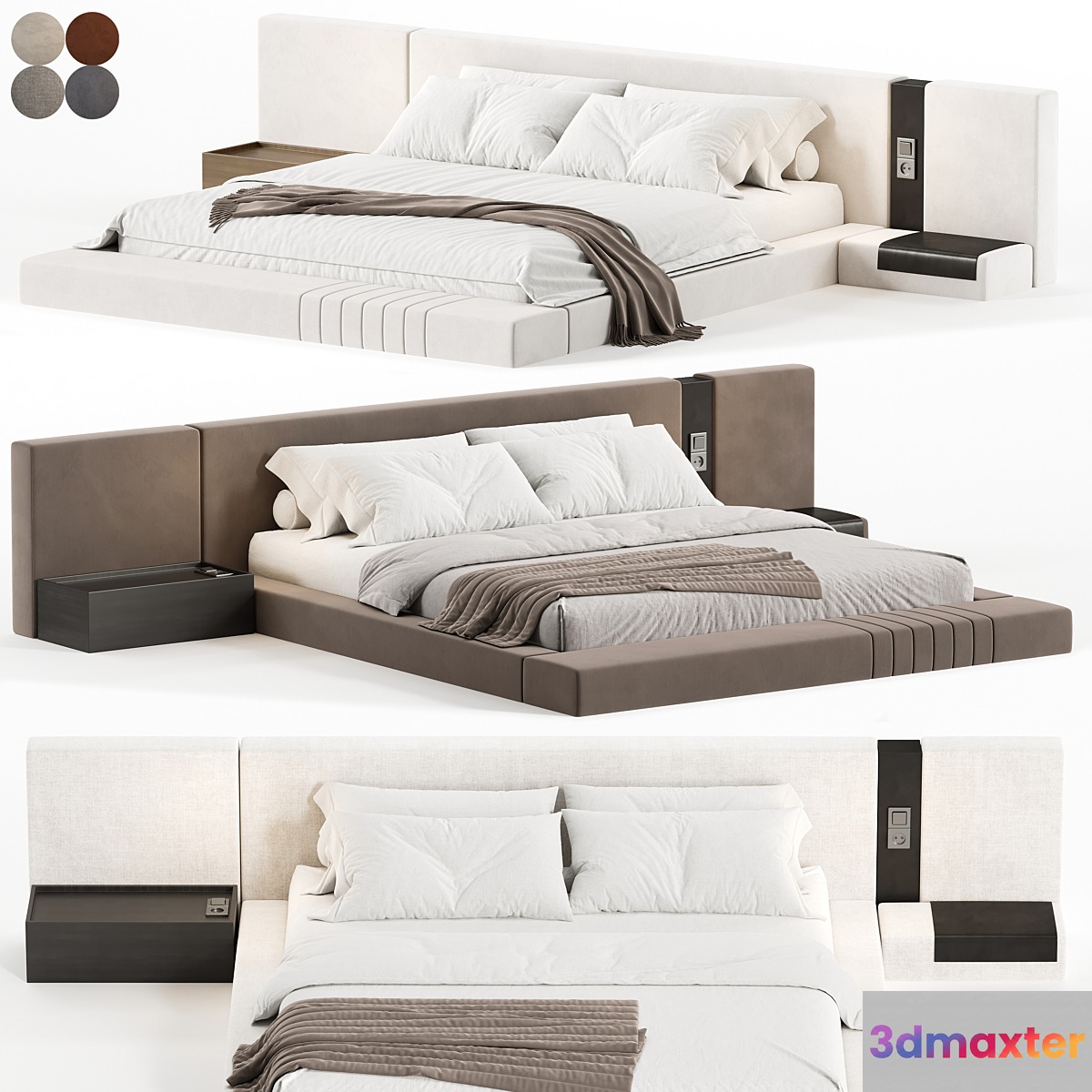 Double bed 13 3D Max