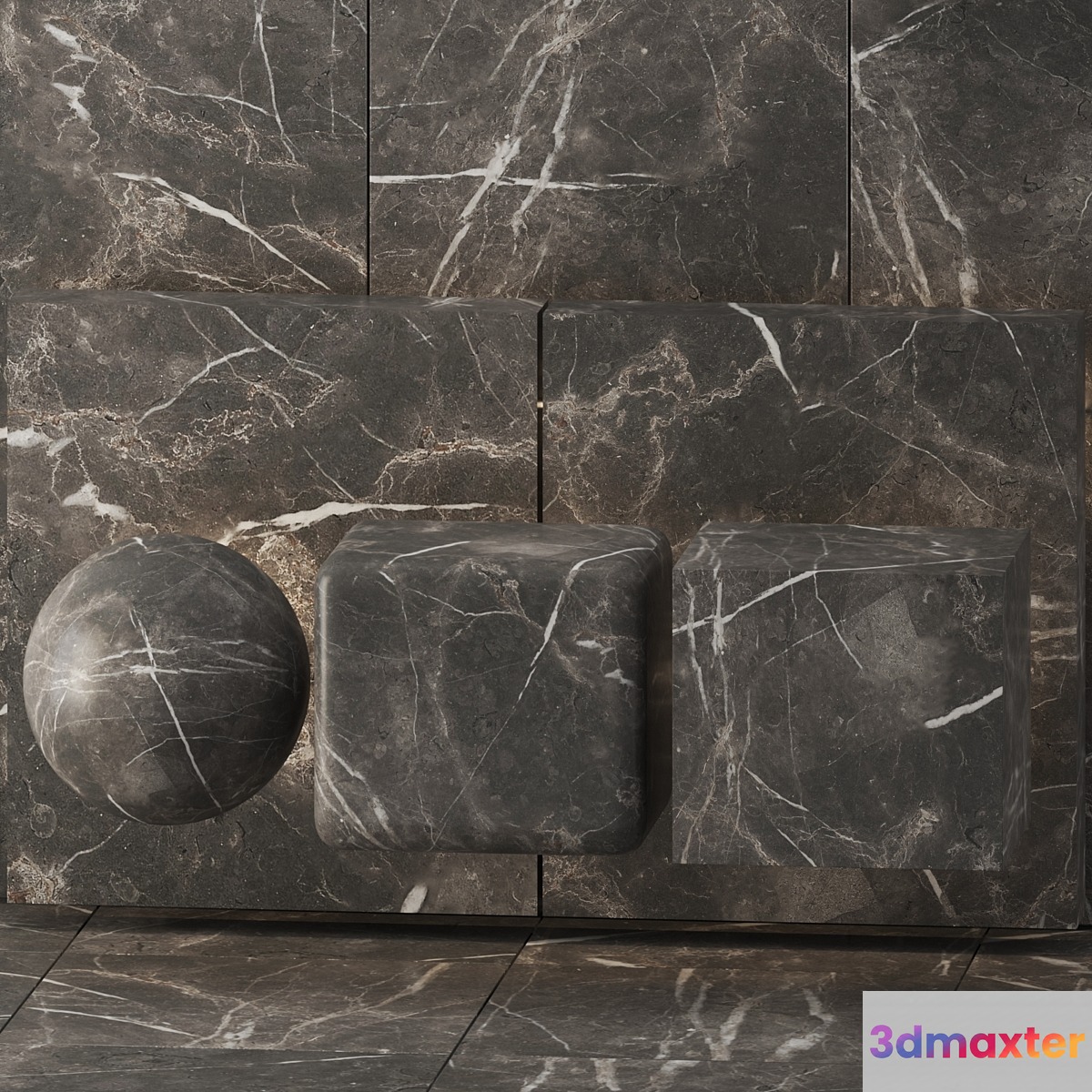 Gray marble 3D Max