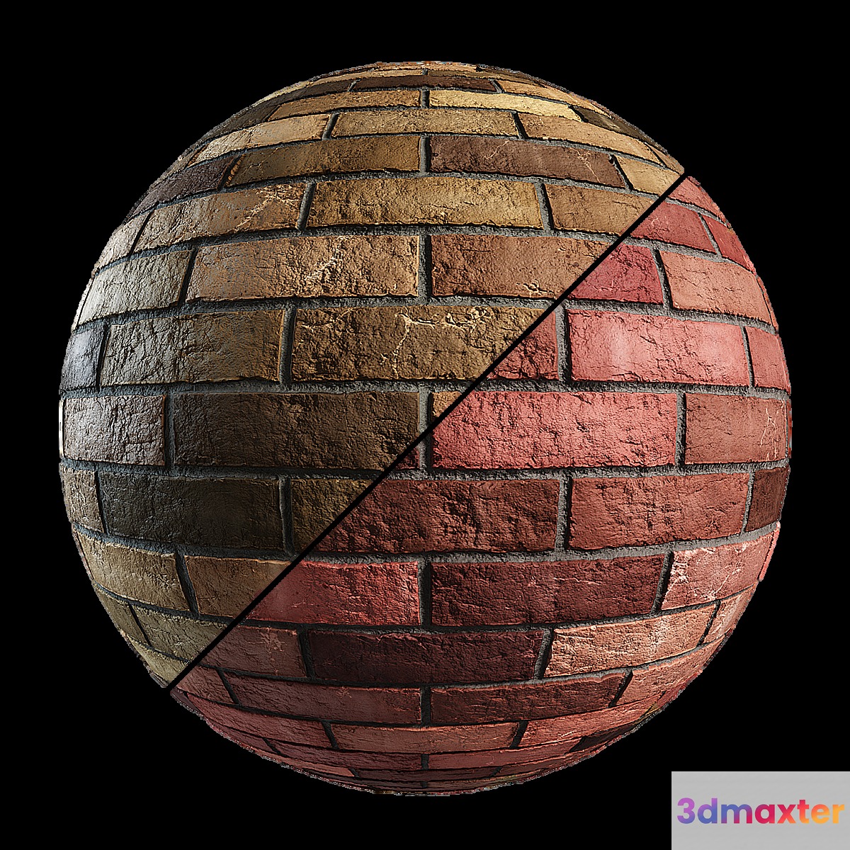Hand Molded PBR 4k Bricks 3D Max
