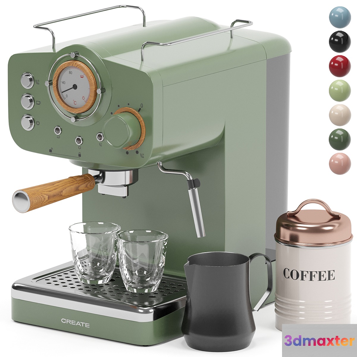 CREATE espresso coffee machine 3D Max