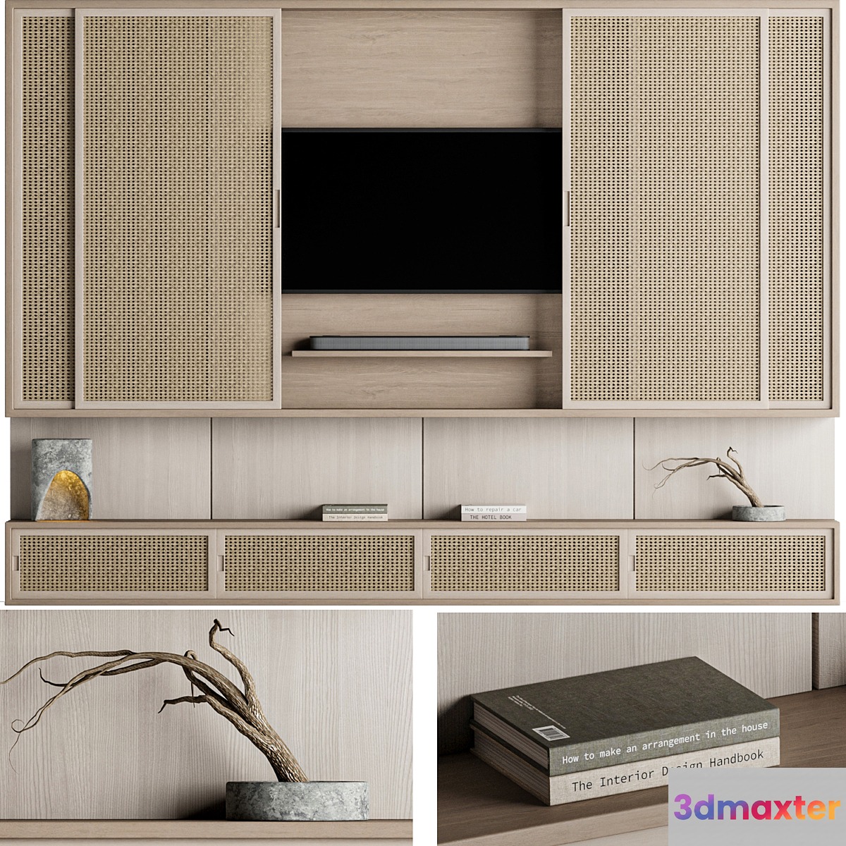 Rattan TV Wall 01 3D Max