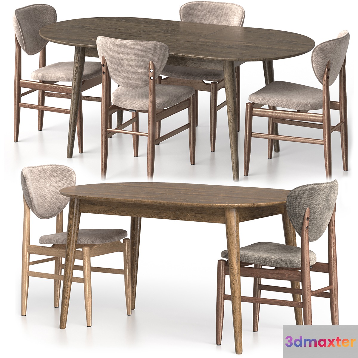 Biarritz chair and extendable table Stockholm Deephouse 3D Max