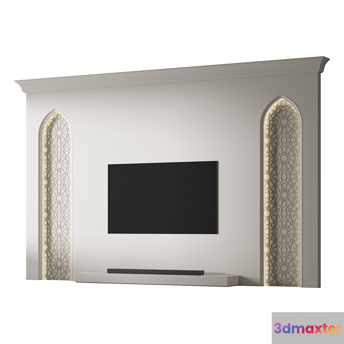 Decorative wall 02 TV Arabic wall 3D Max
