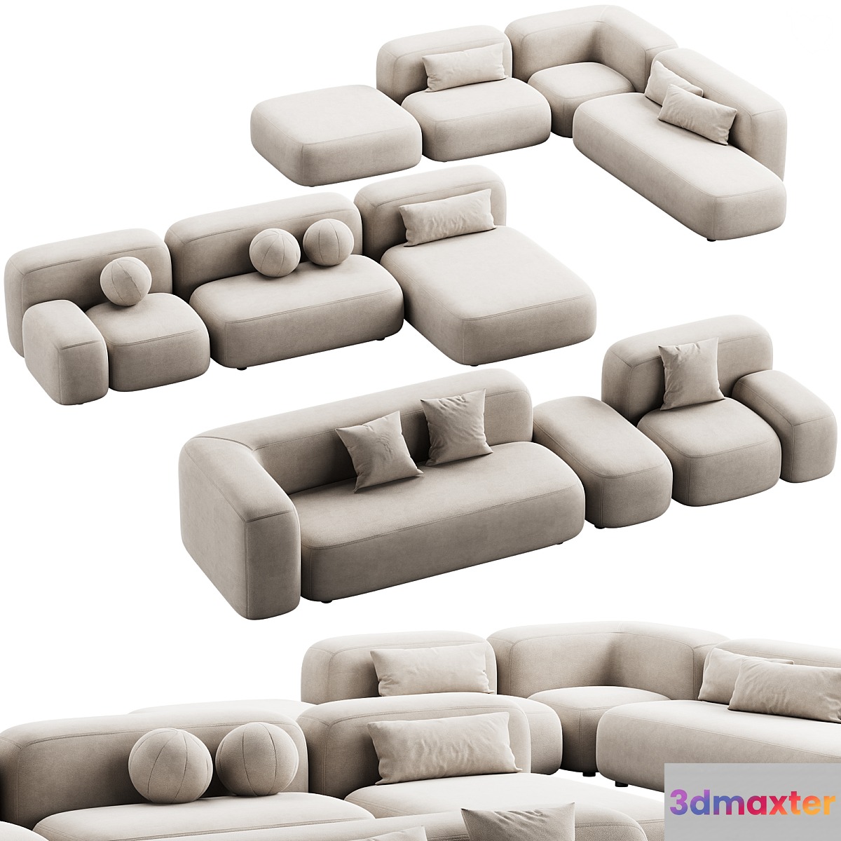 476 modular sofa ribbl by divan.ru 3 options part 2 3D Max