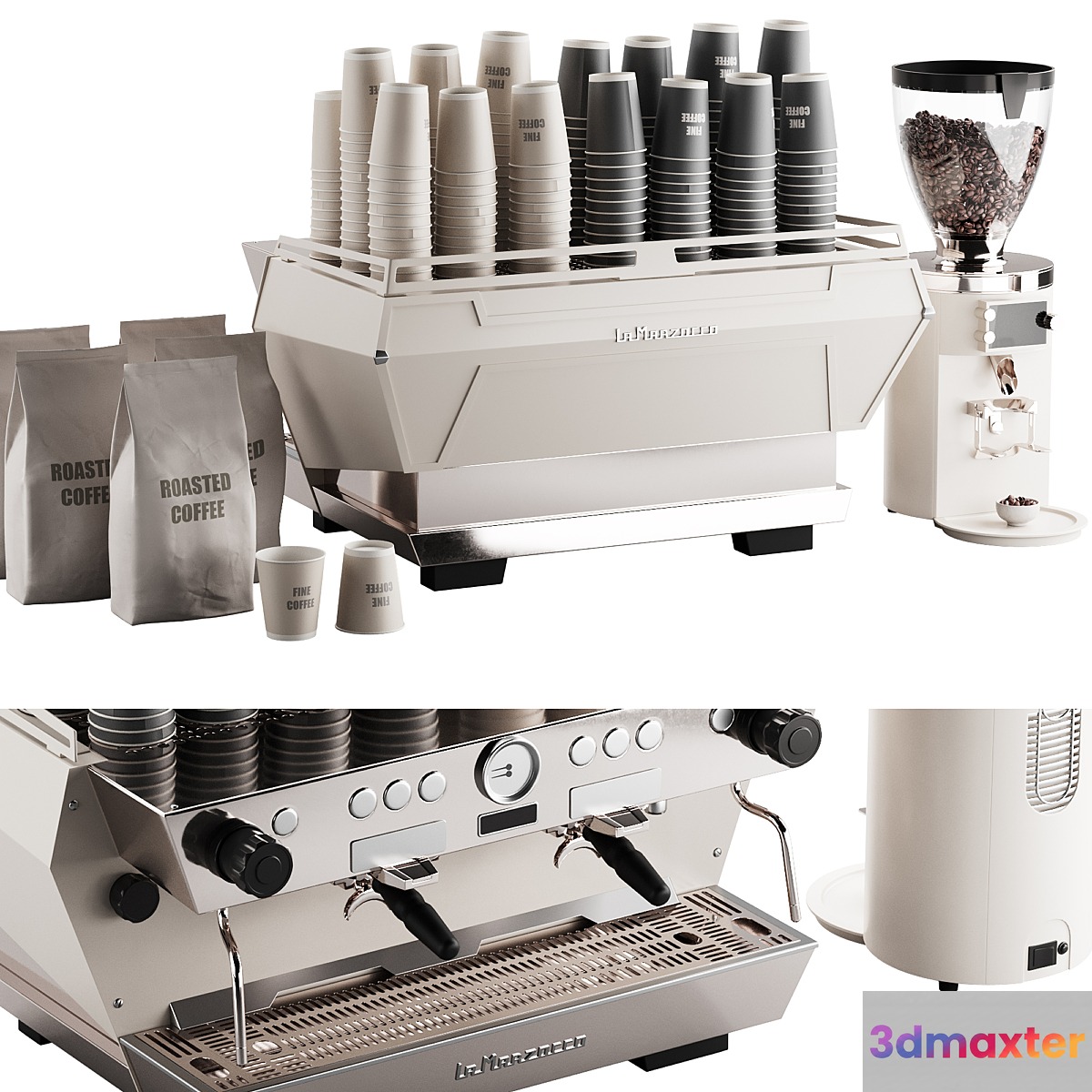 472 La Marzocco coffee machine & Mahlkonig coffee grinder kit 3D Max