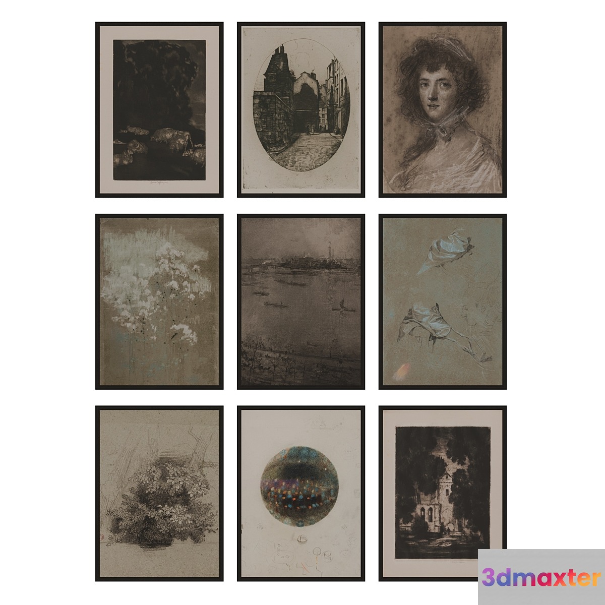 Classic paintings set 52 3D Max