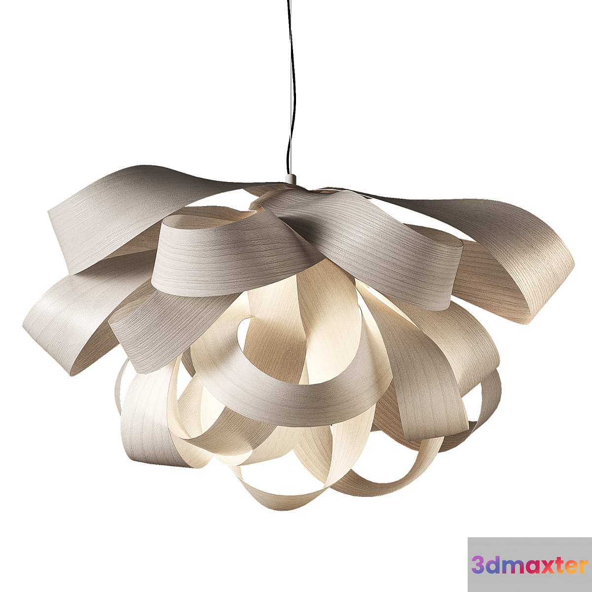 Agatha by LZF. Pendant with Solid Wood Shade 3D Max