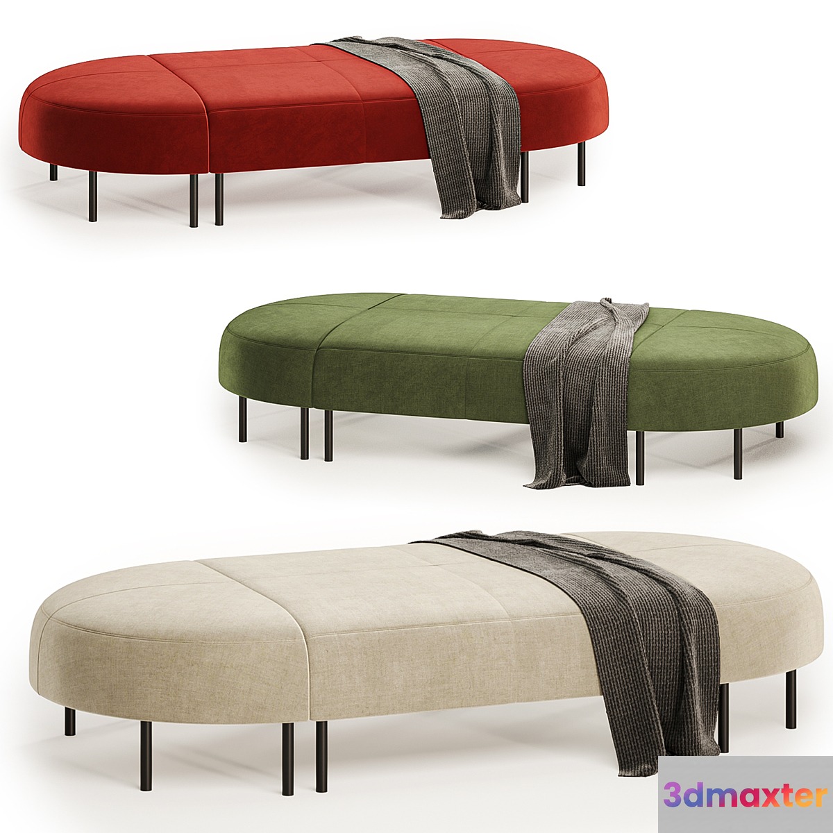 Bench VARIETY 8 seater 3D Max