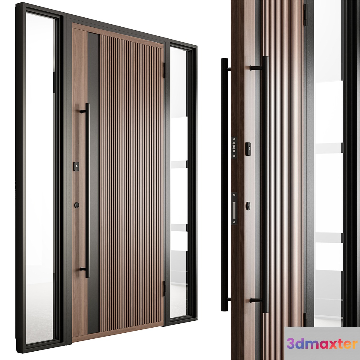 Wooden Front Door - Set 100 - No.2 3D Max