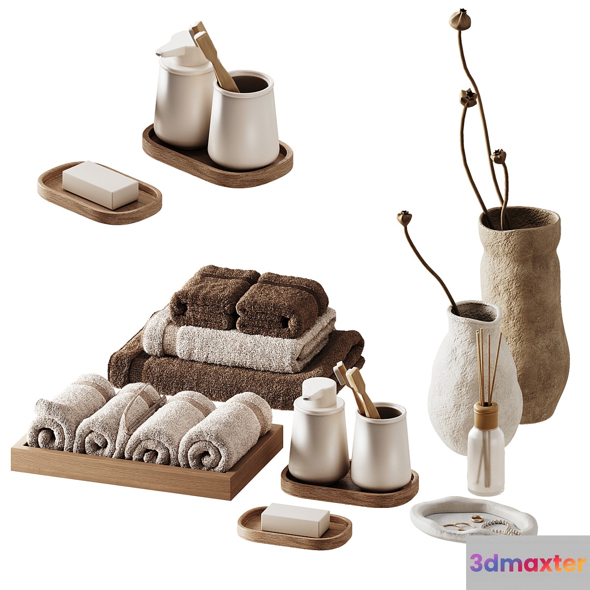 Decorative set with towels 3D Max