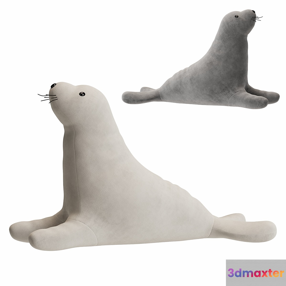 White Seal Plush Toy 3D Max