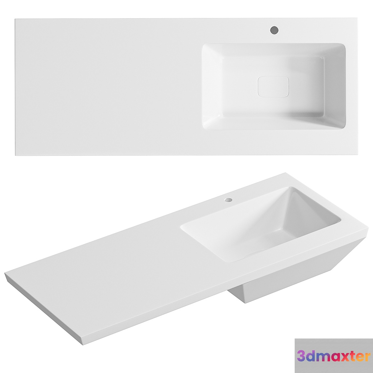 Sink Madera Kamilla 120 R 4627173210010 for washing machine White 3D Max