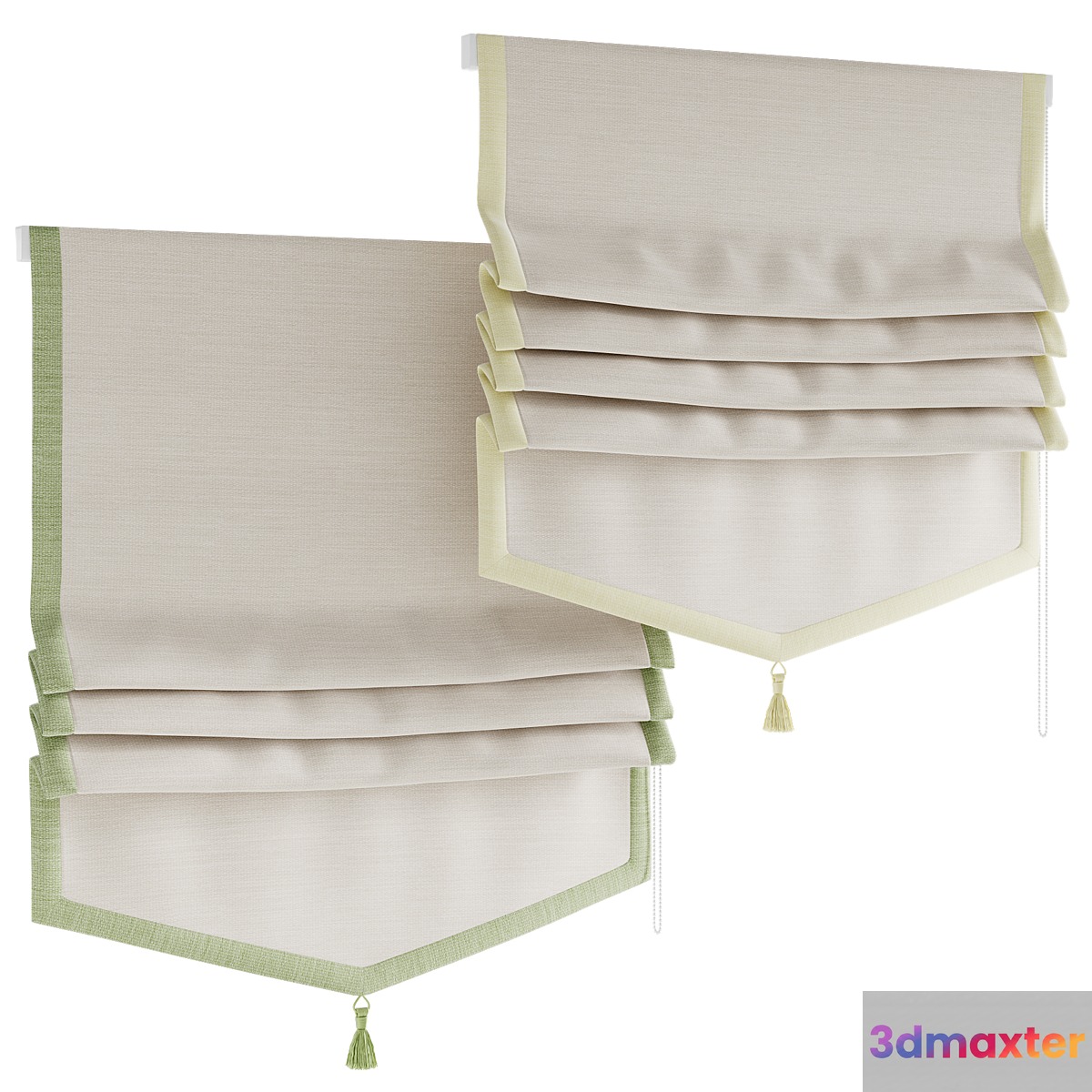 Roman blinds for the children room 3D Max
