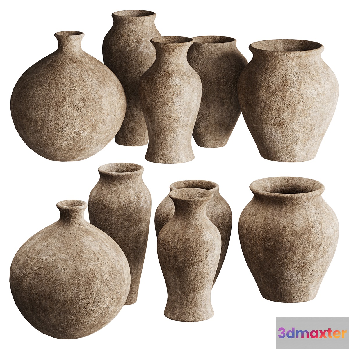 Set of decorative vases_003 3D Max