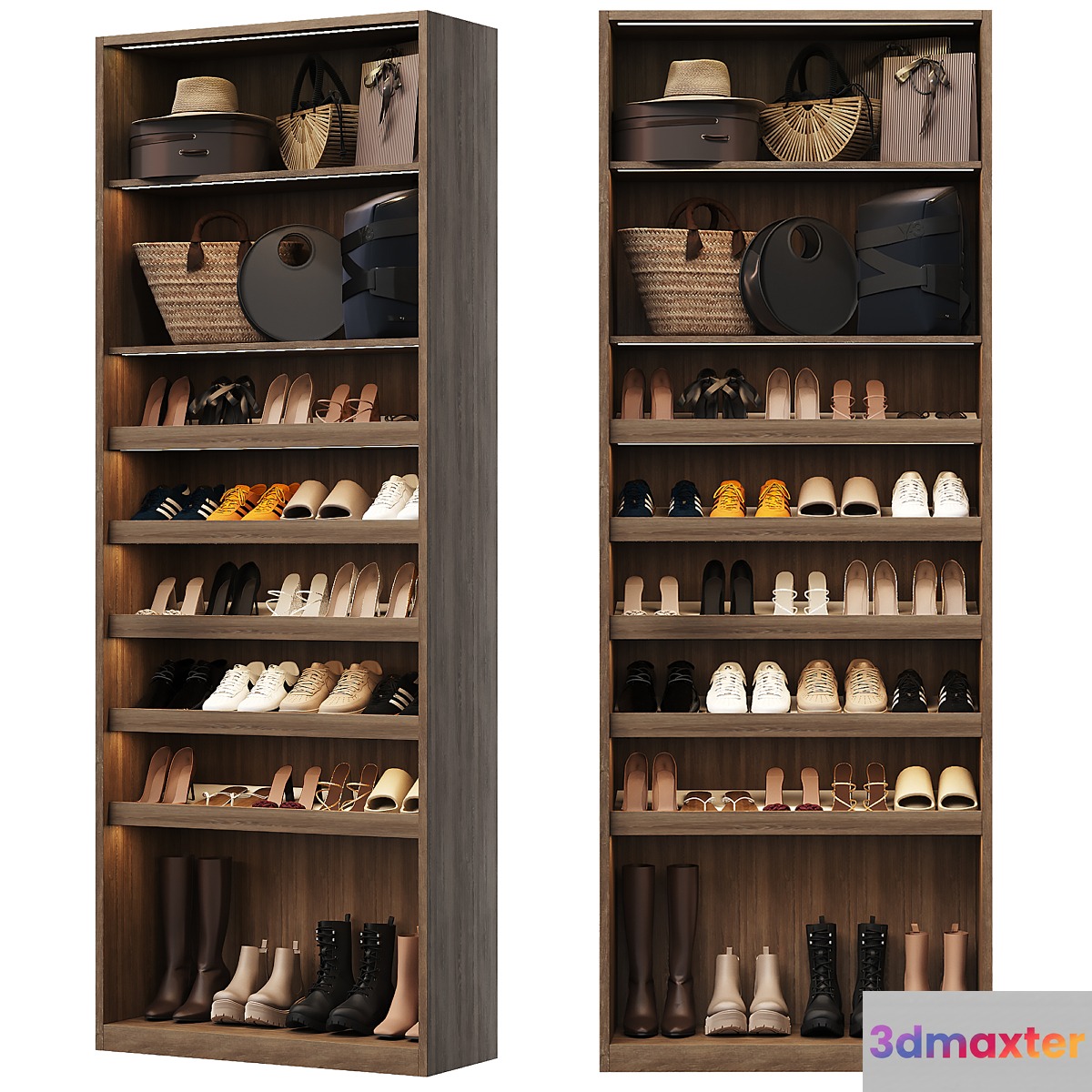 Shoe cabinet with filling for hallway and wardrobe 3D Max