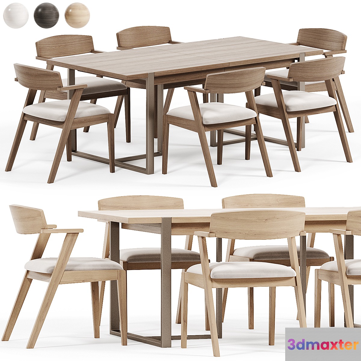 Zola Dining Chair Dining Table 3D Max