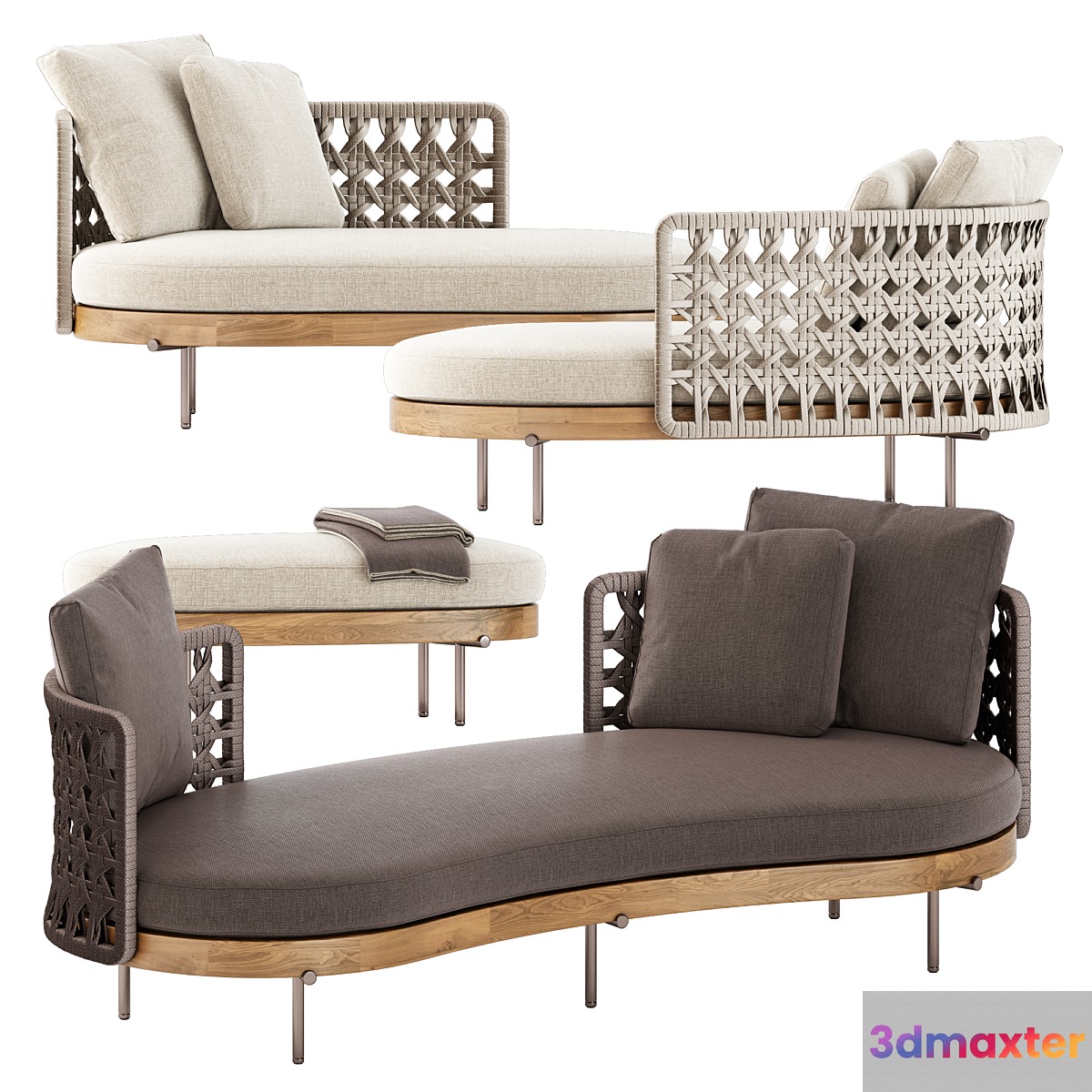 Torii Nest Angled sofa by Minotti 3D Max