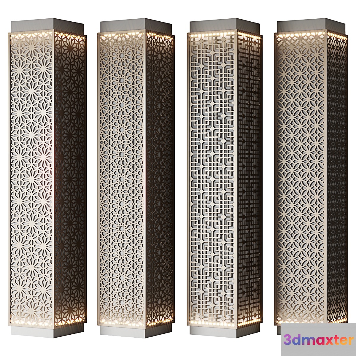 Metal columns with perforation No. 5 3D Max